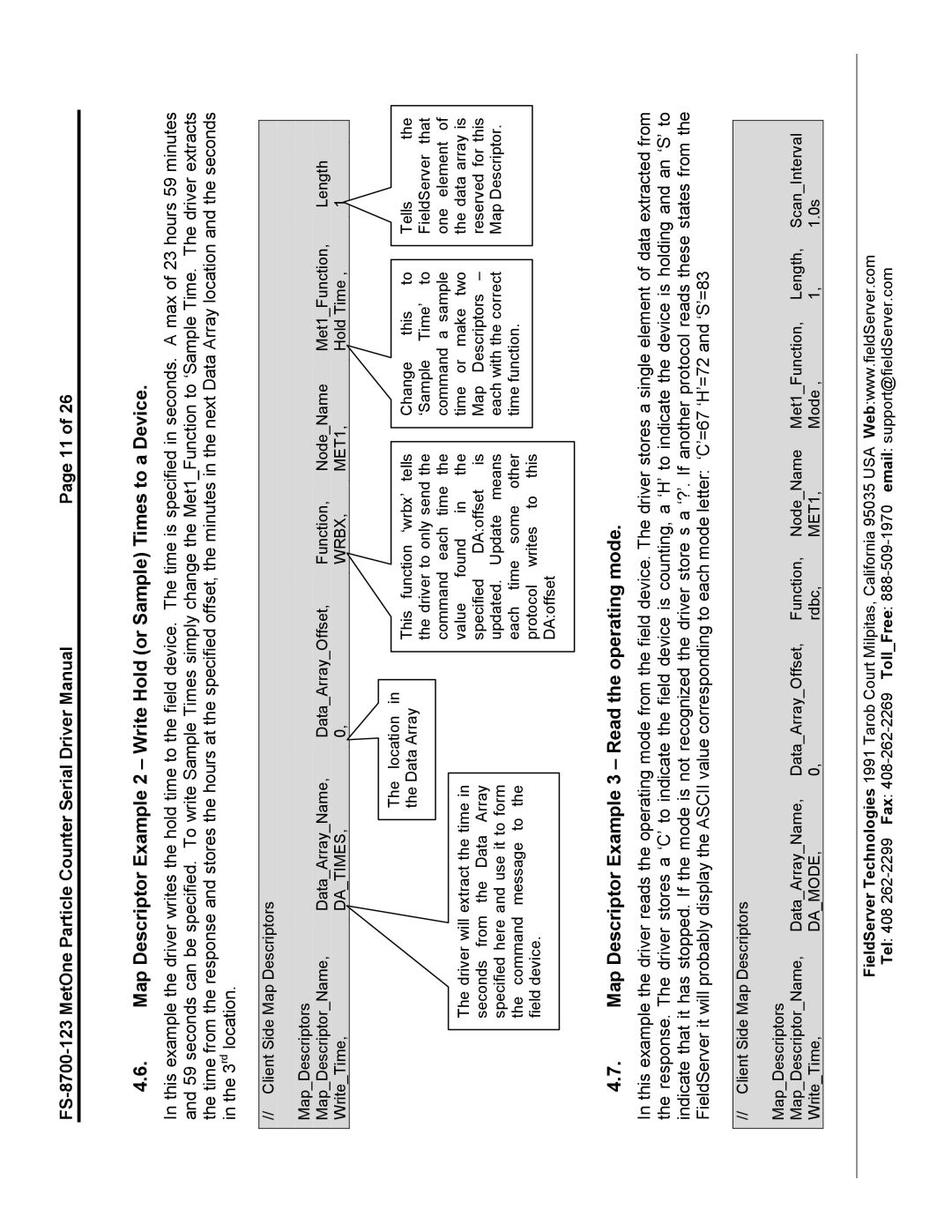 FieldServer FS-8700-123 instruction manual Map Descriptor Example 3 Read the operating mode, Datimes Wrbx MET1 