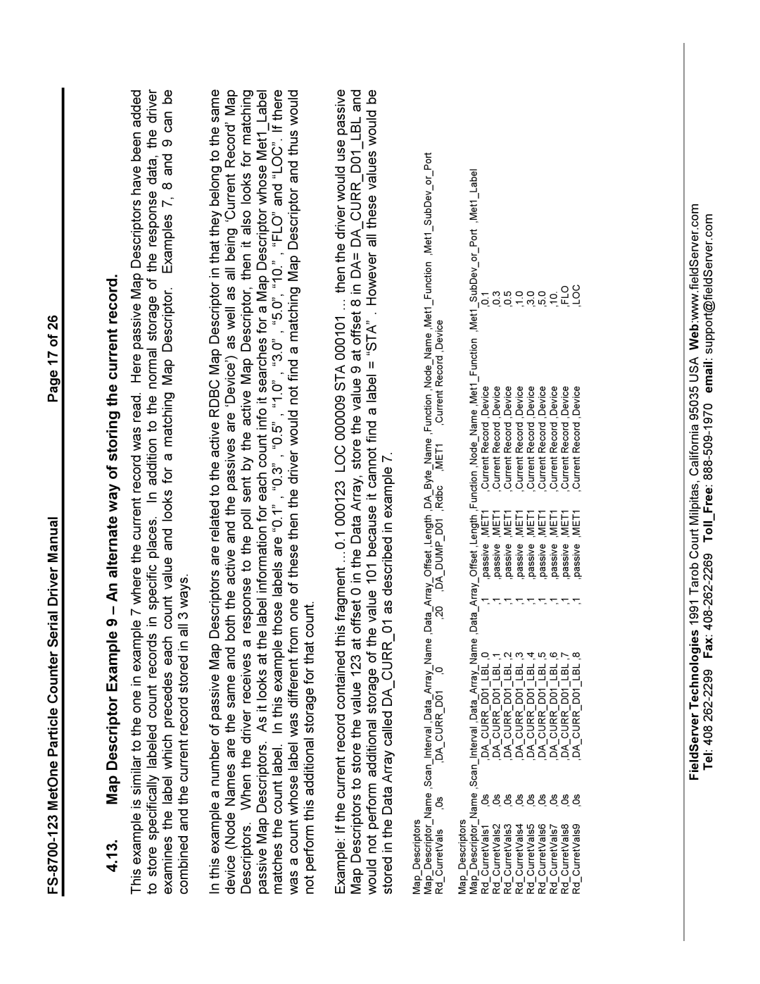 FieldServer FS-8700-123 instruction manual DACURRD01LBL ,0 