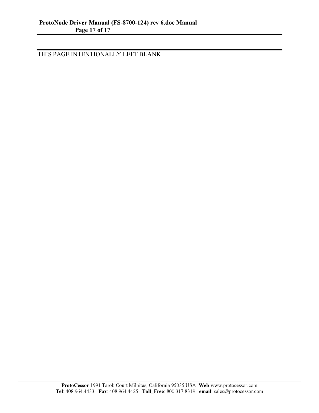 FieldServer instruction manual ProtoNode Driver Manual FS-8700-124 rev 6.doc Manual Page 17 