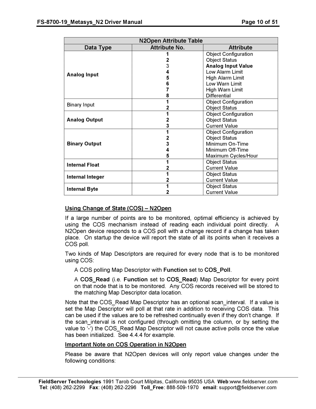 FieldServer FS-8700-19 instruction manual Object Configuration 