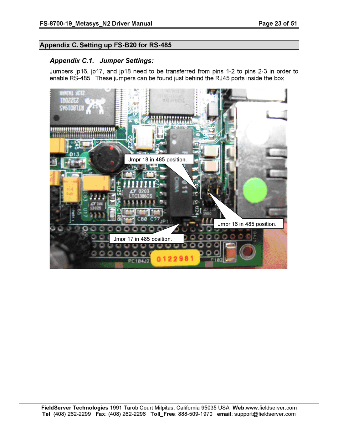 FieldServer instruction manual FS-8700-19MetasysN2 Driver Manual 