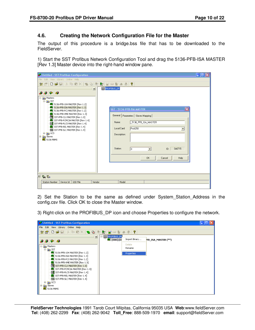 FieldServer FS-8700-20 instruction manual Creating the Network Configuration File for the Master 