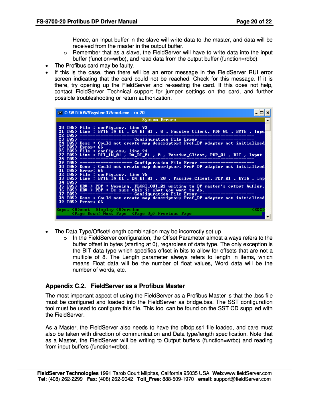 FieldServer FS-8700-20 instruction manual Appendix C.2. FieldServer as a Profibus Master 