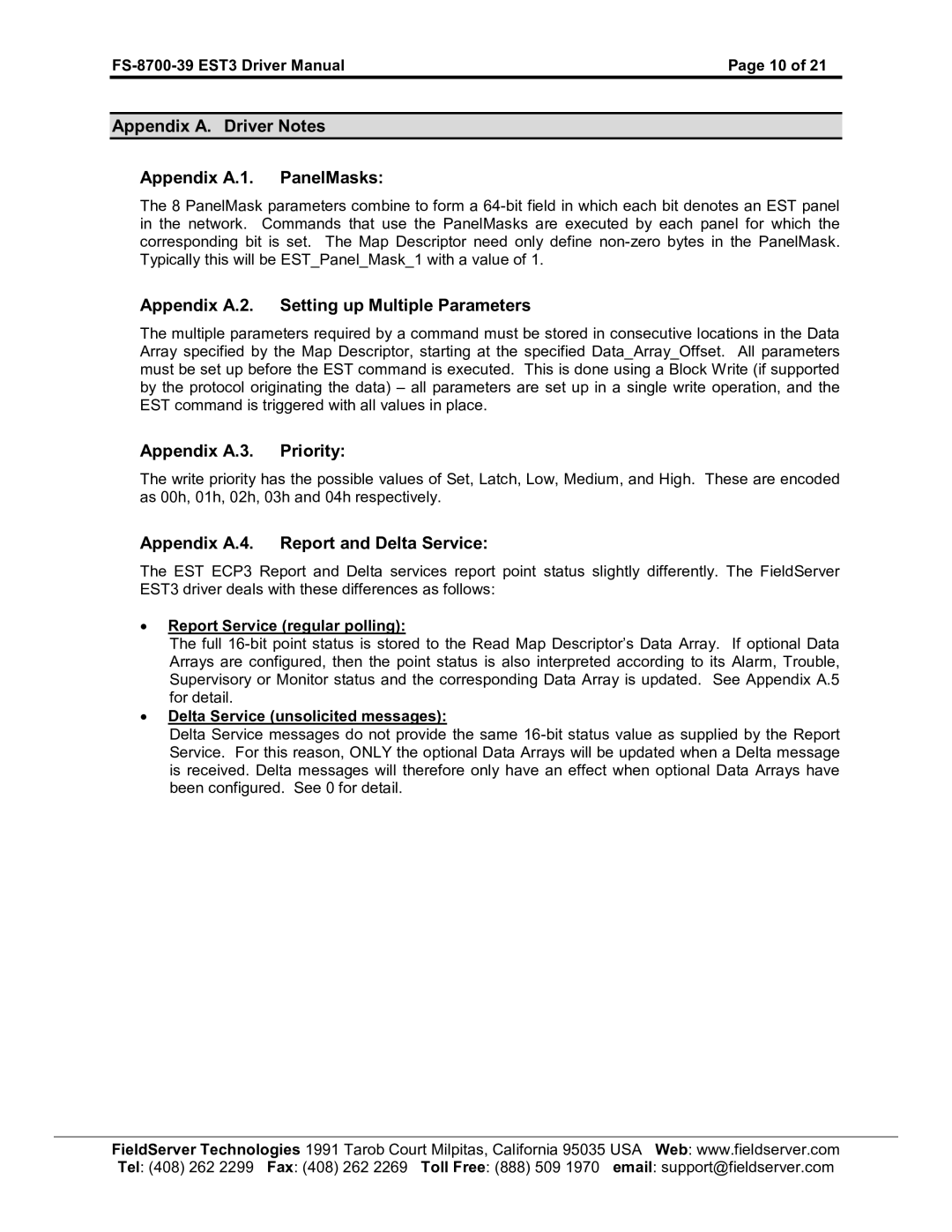 FieldServer FS-8700-39 Appendix A. Driver Notes Appendix A.1. PanelMasks, Appendix A.2. Setting up Multiple Parameters 