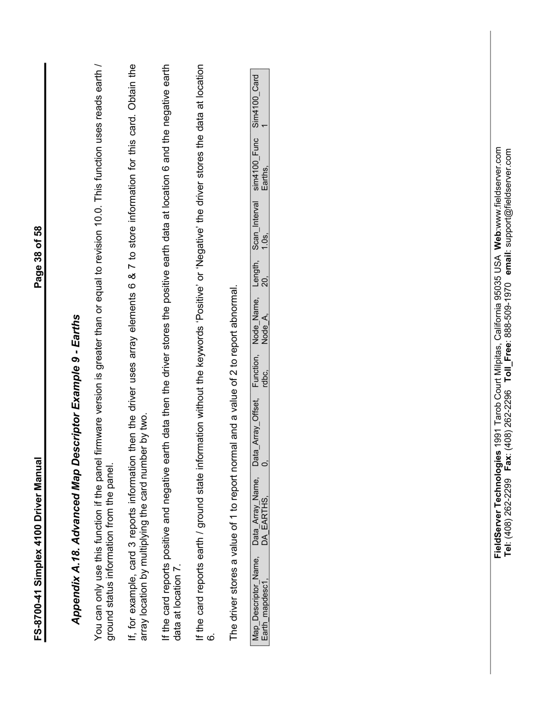 FieldServer FS-8700-41 instruction manual Appendix A.18. Advanced Map Descriptor Example 9 Earths 