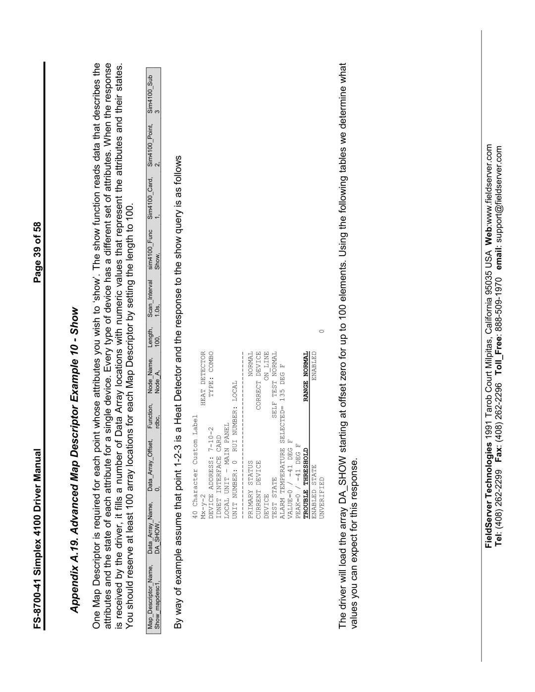 FieldServer FS-8700-41 instruction manual Appendix A.19. Advanced Map Descriptor Example 10 Show 