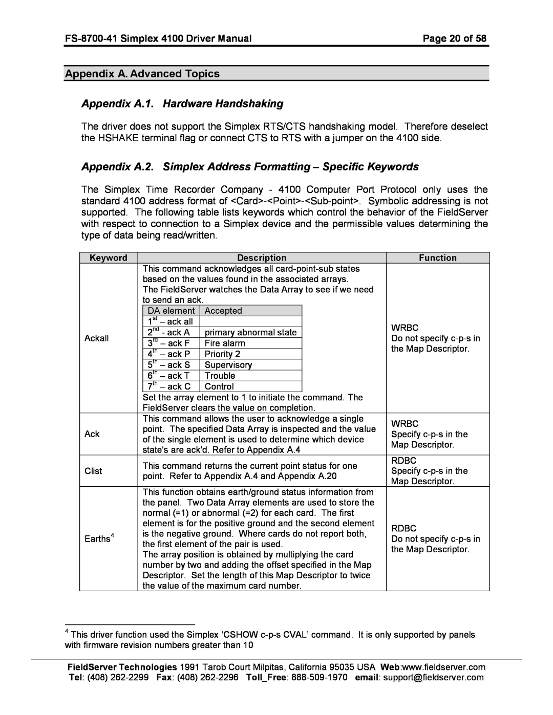 FieldServer FS-8700-41 instruction manual Appendix A. Advanced Topics Appendix A.1. Hardware Handshaking 