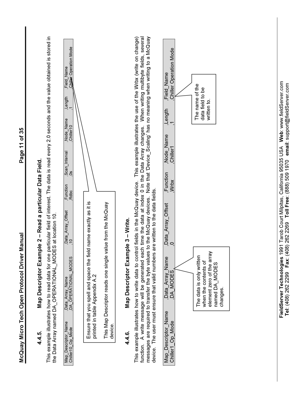 FieldServer FS-8700-80 instruction manual Map Descriptor Example 3 Write, Damodes 