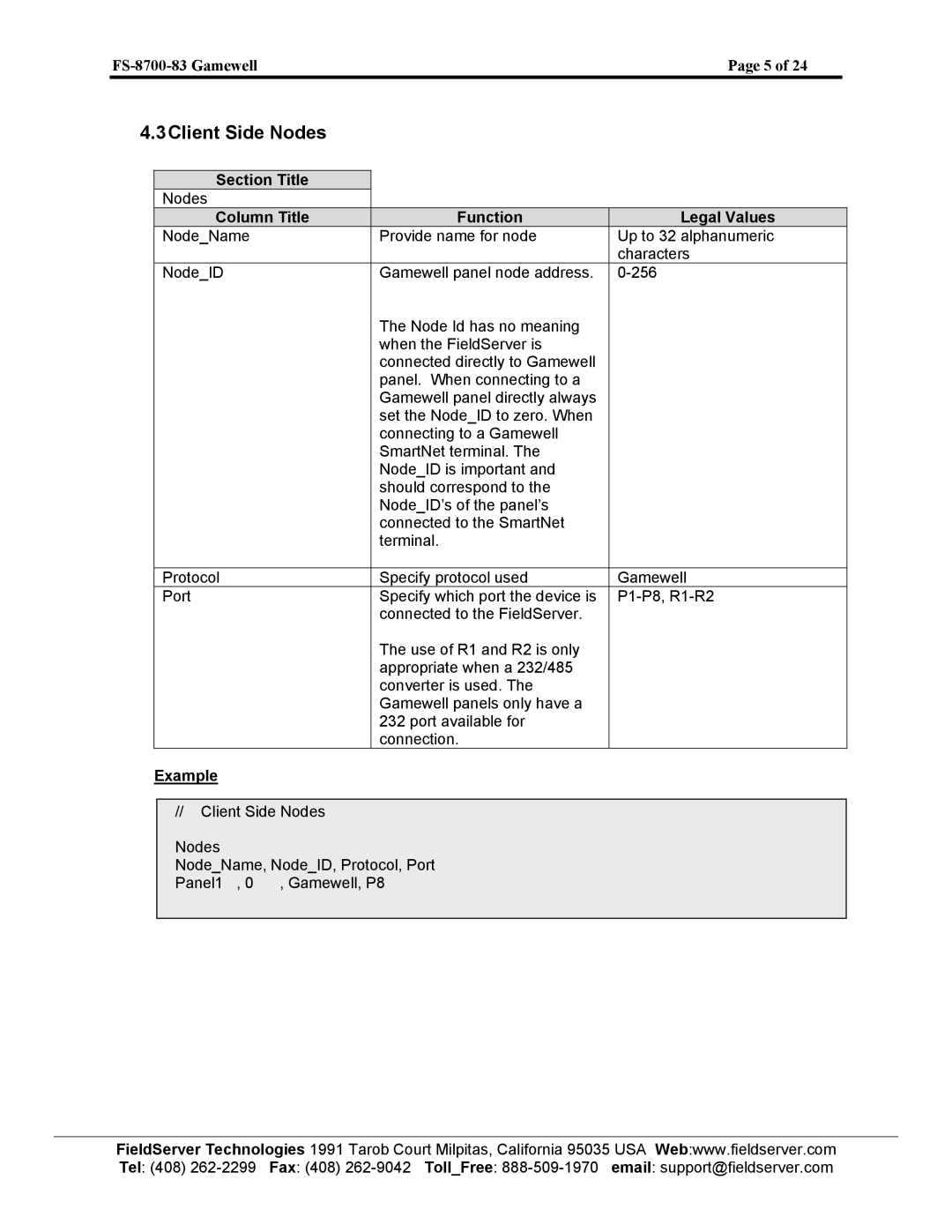 FieldServer FS-8700-83 instruction manual 3Client Side Nodes 