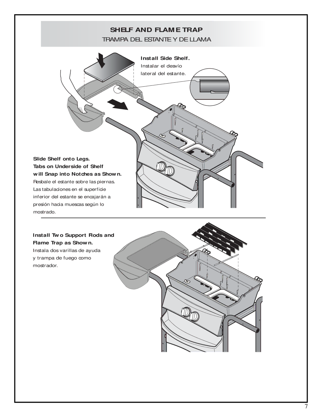 Fiesta ESD45055-B327 manual Shelf and Flame Trap, Trampa DEL Estante Y DE Llama 