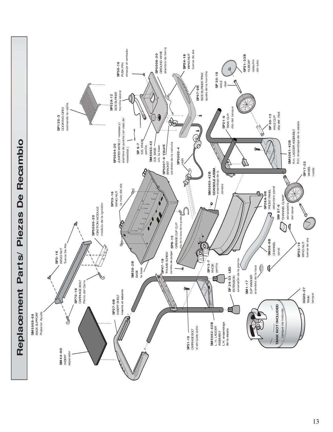 Fiesta ESD45055-B401 manual Replacement Parts/Piezas De Recambio 