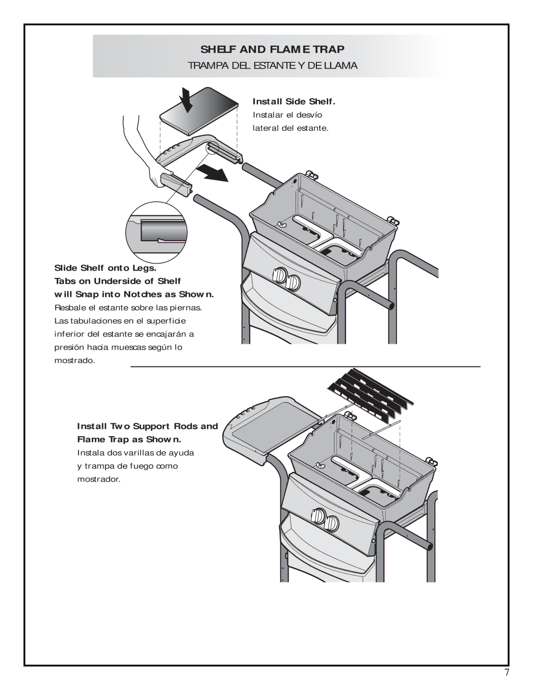 Fiesta ESD45055-B401 manual Shelf and Flame Trap, Trampa DEL Estante Y DE Llama 