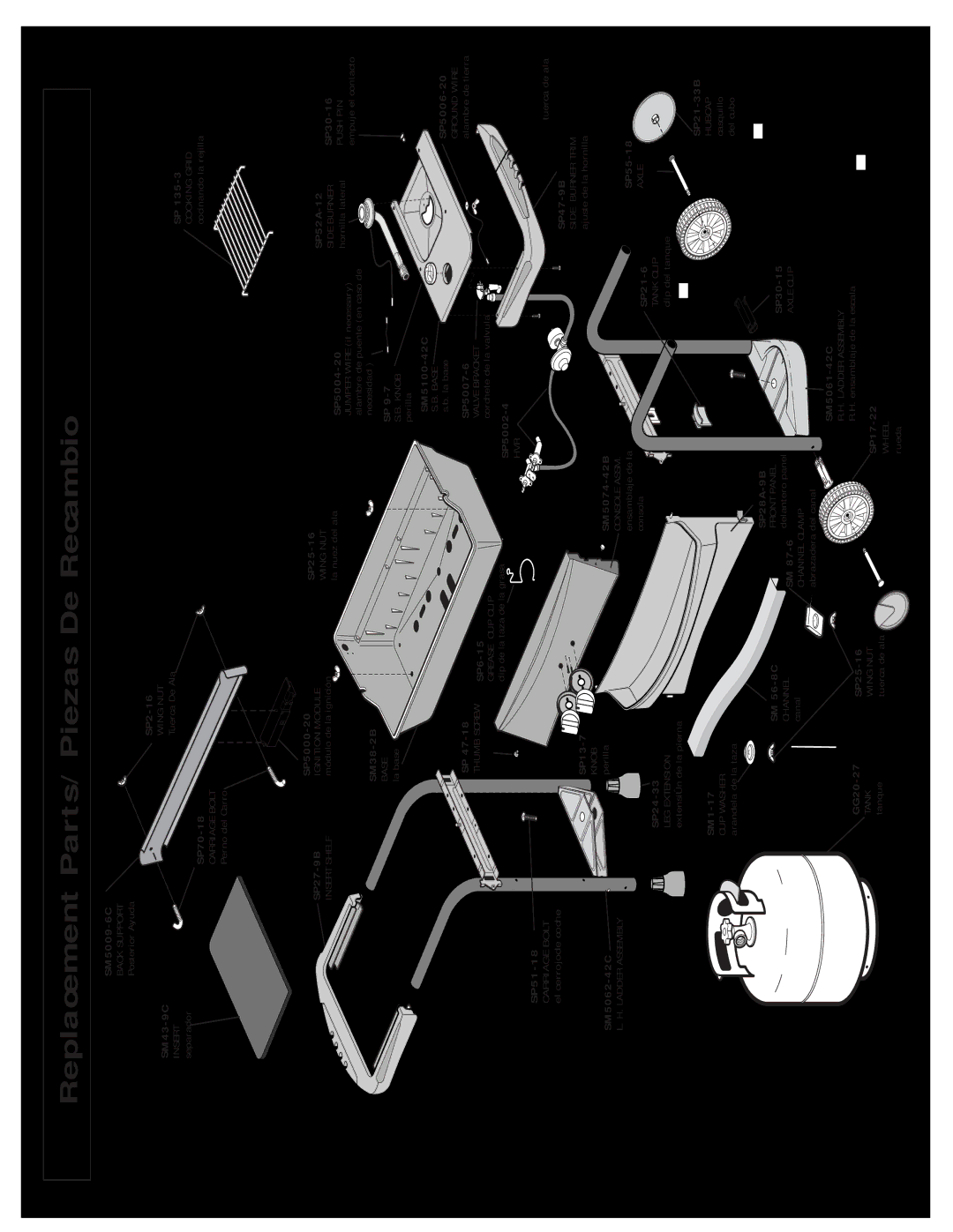 Fiesta ESD45055-BC305 manual Replacement Parts/Piezas De Recambio 