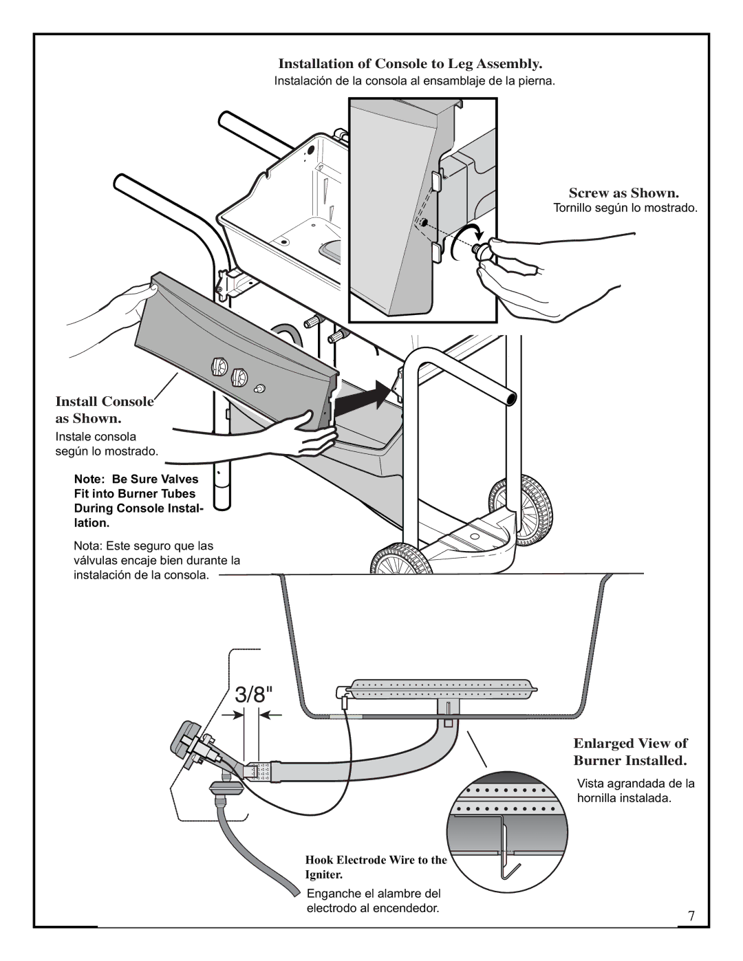 Fiesta EZA345435-B334 manual Installation of Console to Leg Assembly 