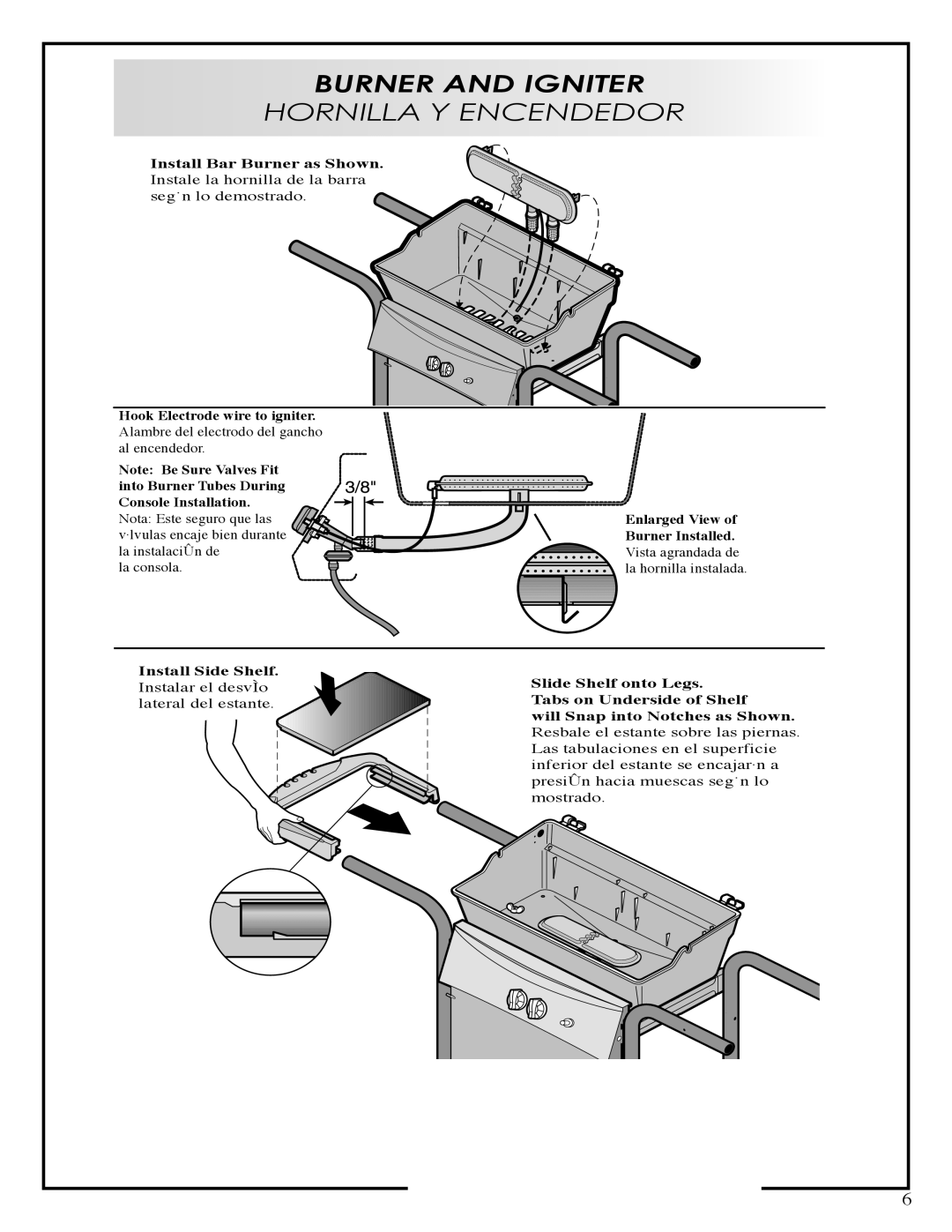 Fiesta EZA34545-B403 manual Burner and Igniter, Hornilla Y Encendedor 