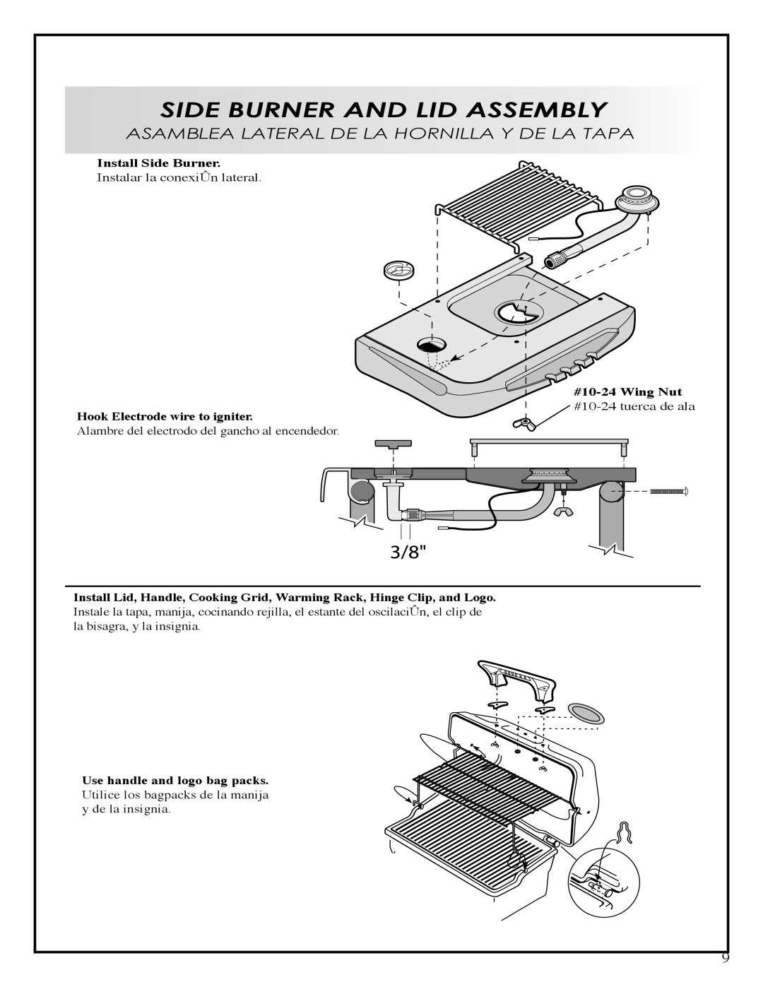 Fiesta EZA34545-B403 manual Side Burner and LID Assembly 