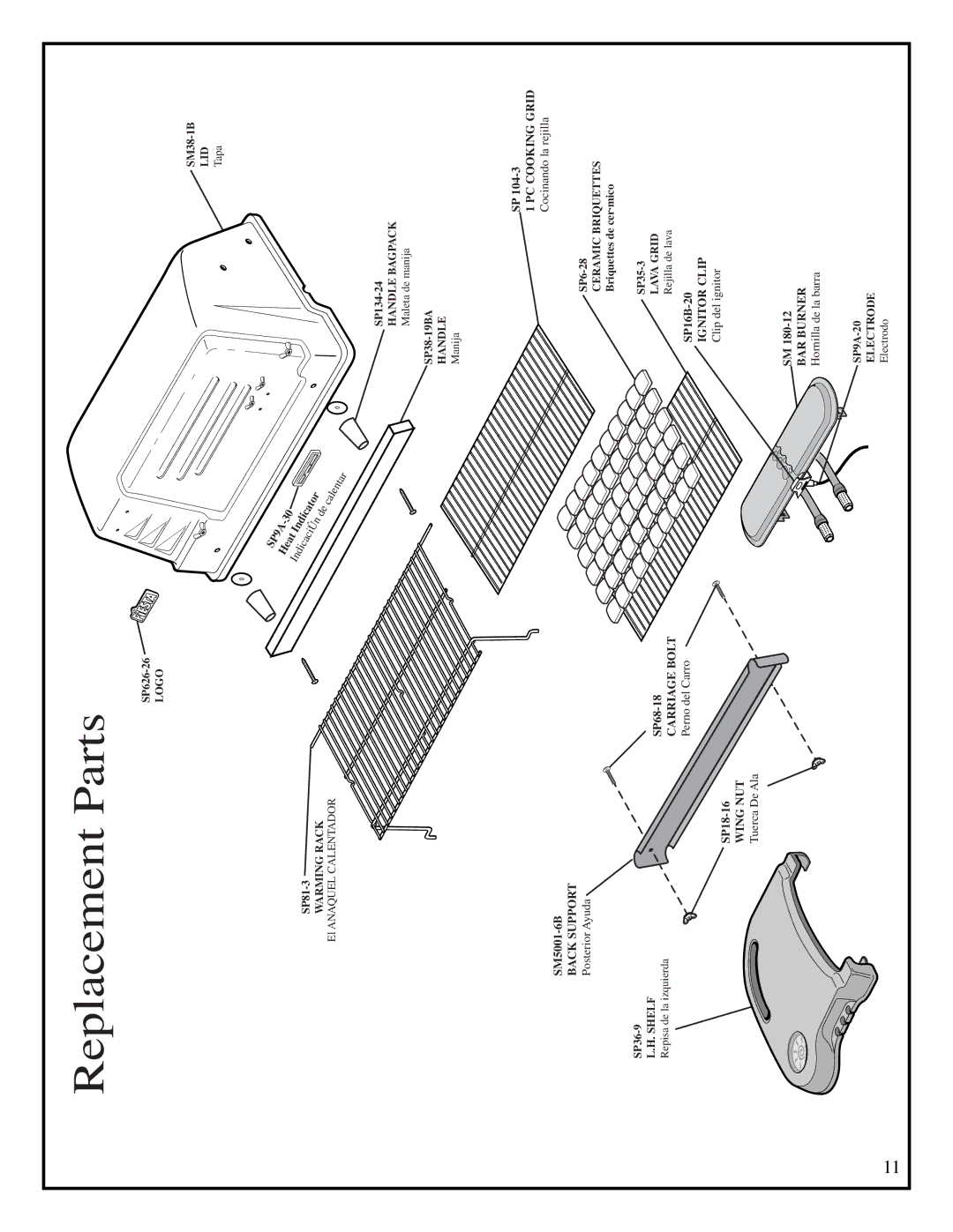 Fiesta EZH34535-B309 manual ReplacementParts 