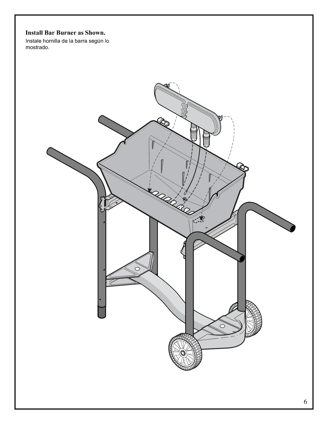 Fiesta EZT34535-B301 manual Install Bar Burner as Shown 