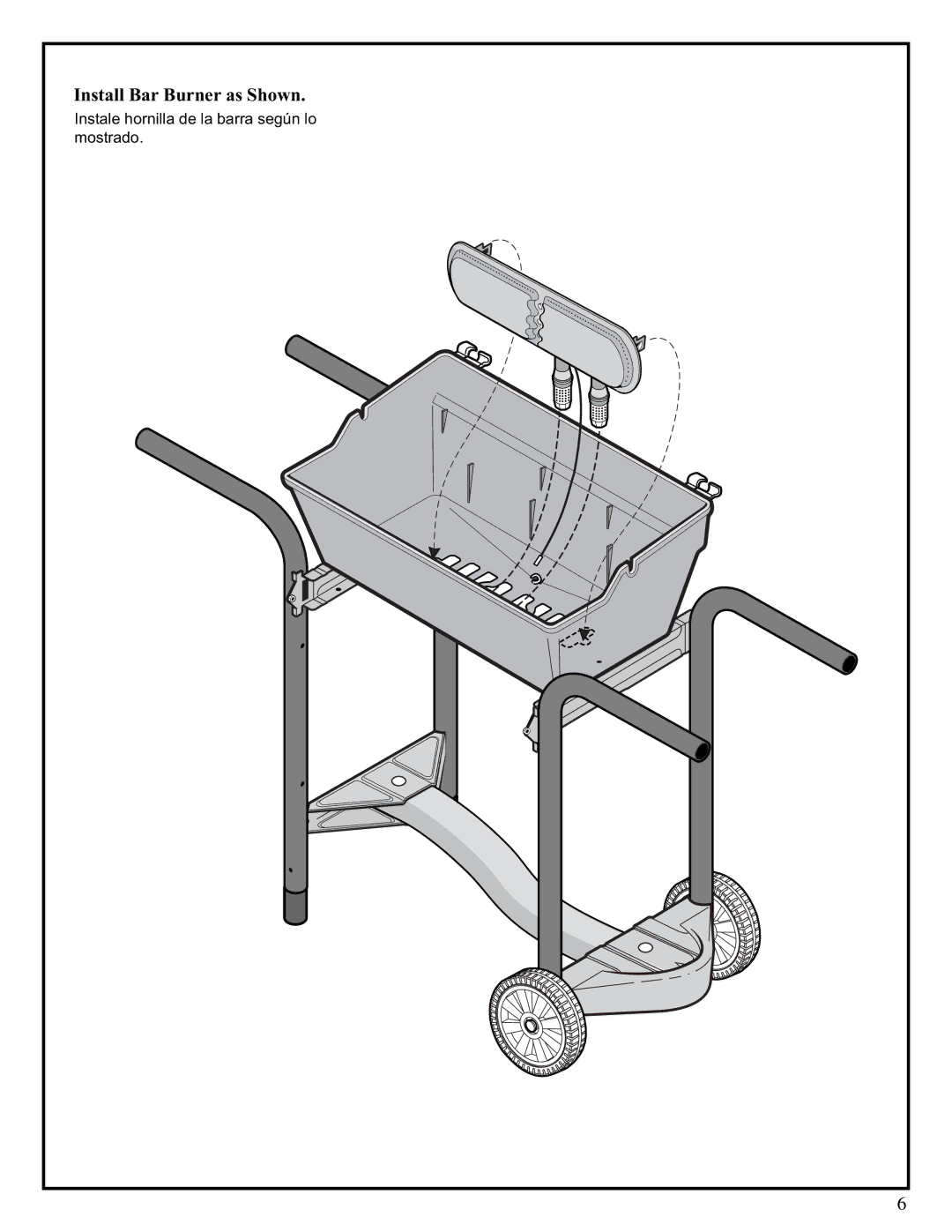 Fiesta EZT34535-B303 manual Install Bar Burner as Shown 