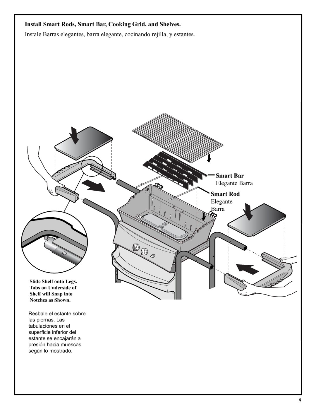 Fiesta EZT34535-B401 manual Install Smart Rods, Smart Bar, Cooking Grid, and Shelves 