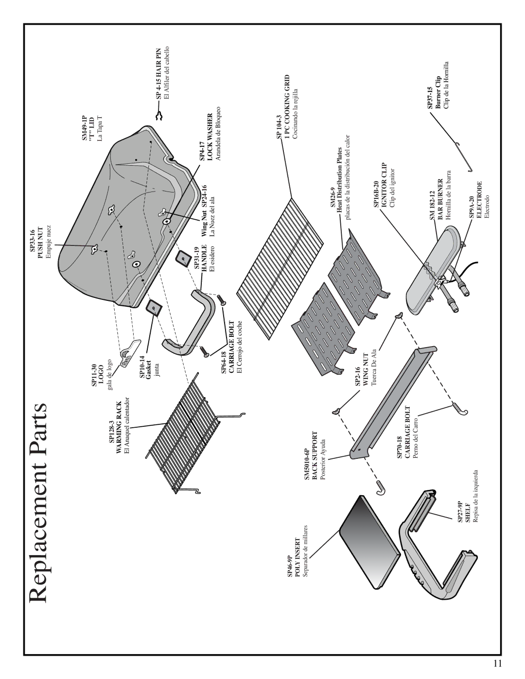 Fiesta EZT34535-P412 manual ReplacementParts 