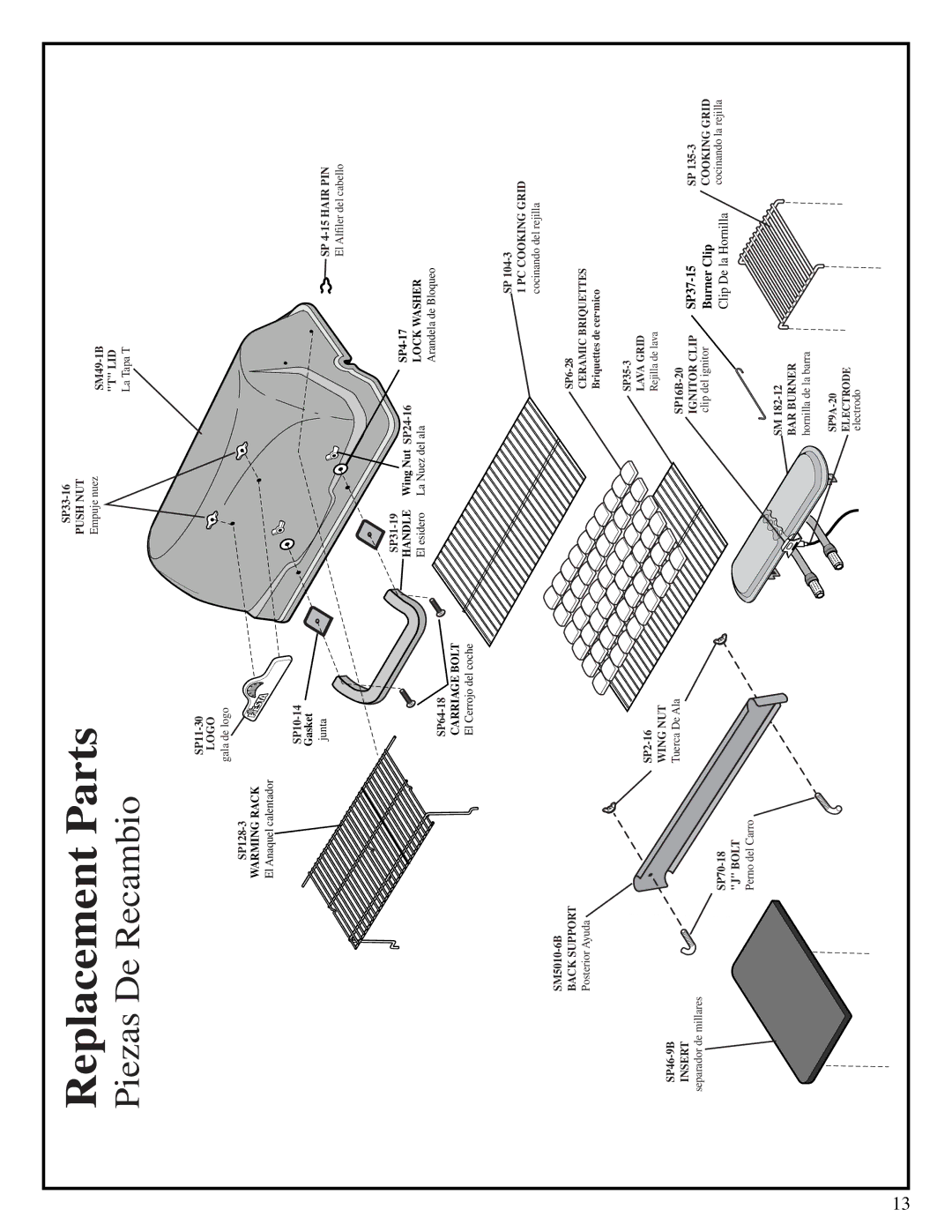 Fiesta EZT34545 B307 manual ReplacementParts 