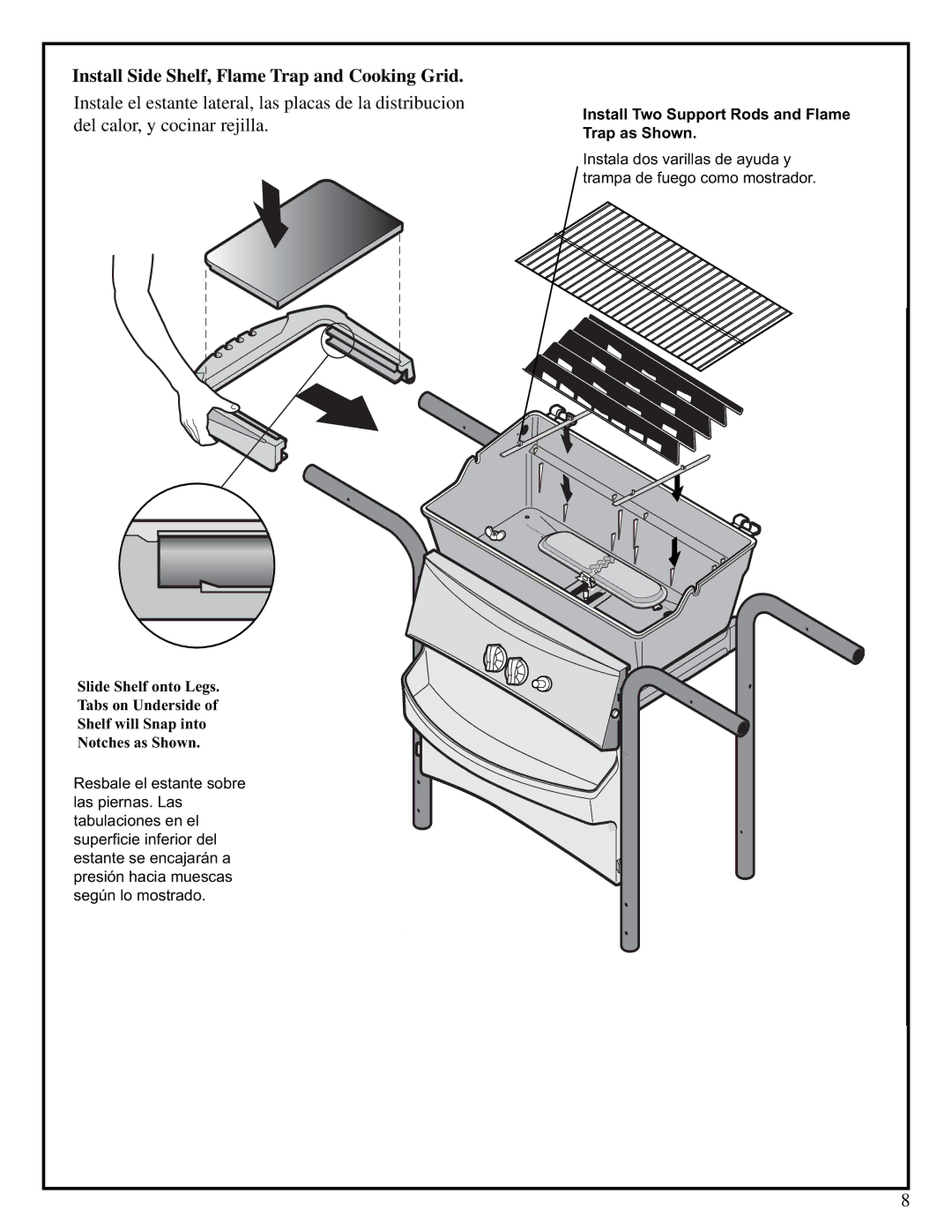 Fiesta EZT34545-P310 manual Install Side Shelf, Flame Trap and Cooking Grid 