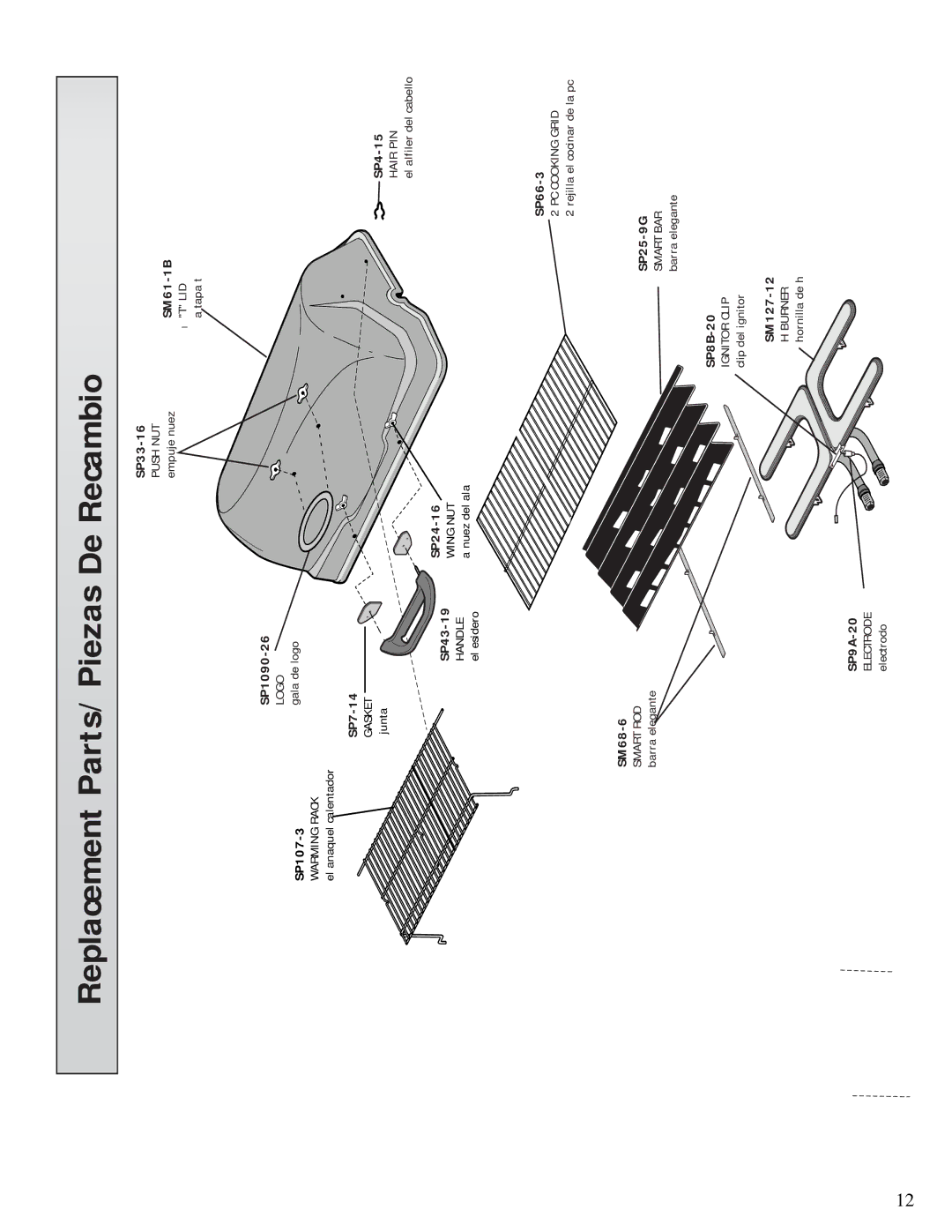 Fiesta EZT40050-B703 manual Replacement Parts/Piezas De Recambio 