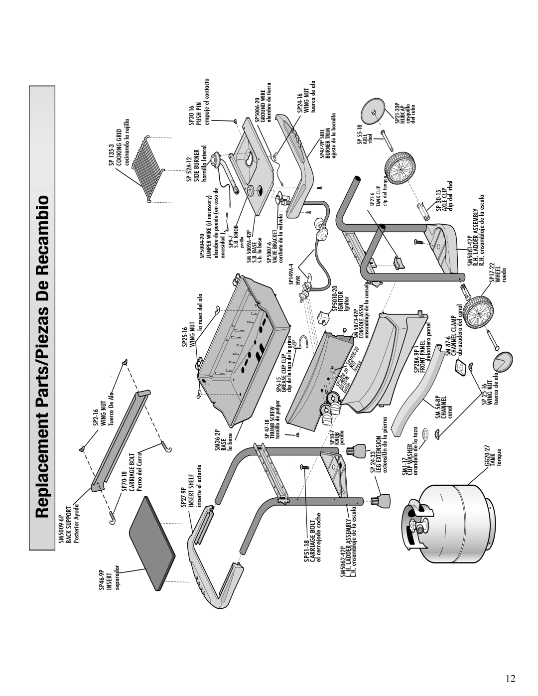 Fiesta EZT40050-P317 manual Replacement Parts/Piezas De Recambio 