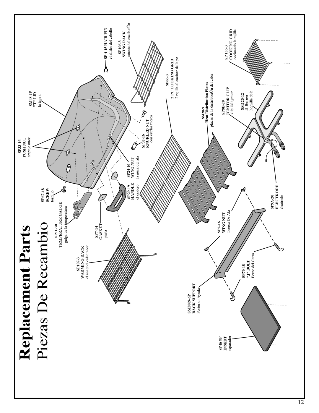 Fiesta EZT40050-P340 manual Replacement Parts 