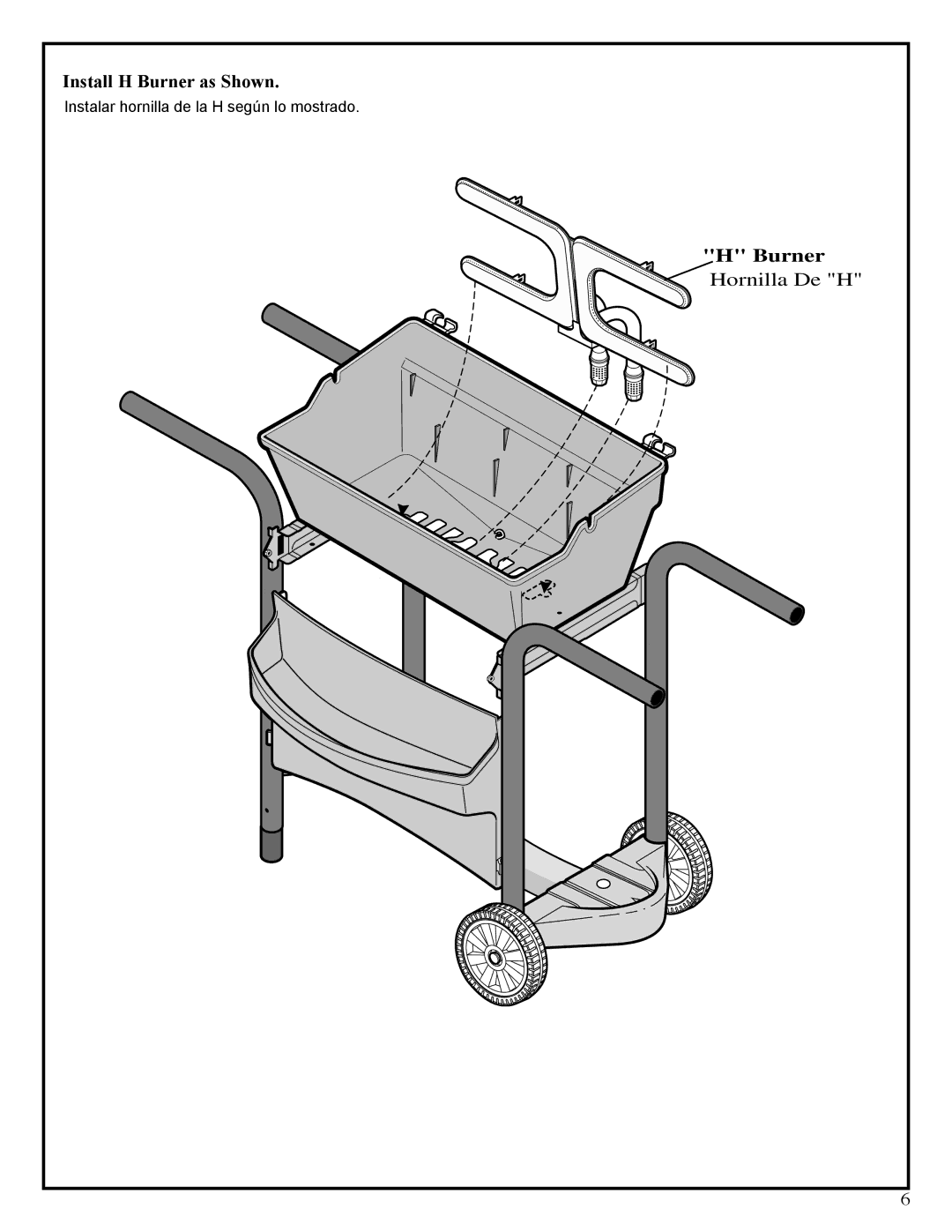 Fiesta EZT40050-P340 manual Install H Burner as Shown 