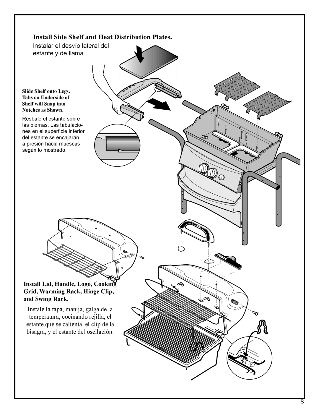 Fiesta EZT40050-P340 manual Install Side Shelf and Heat Distribution Plates 