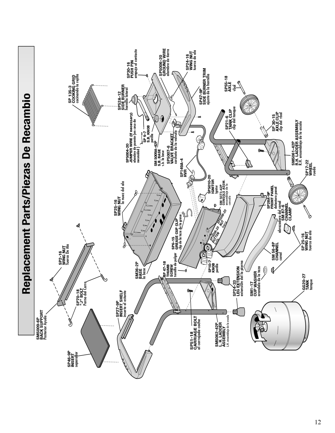 Fiesta EZT40050-P344 manual Replacement Parts/Piezas De Recambio 