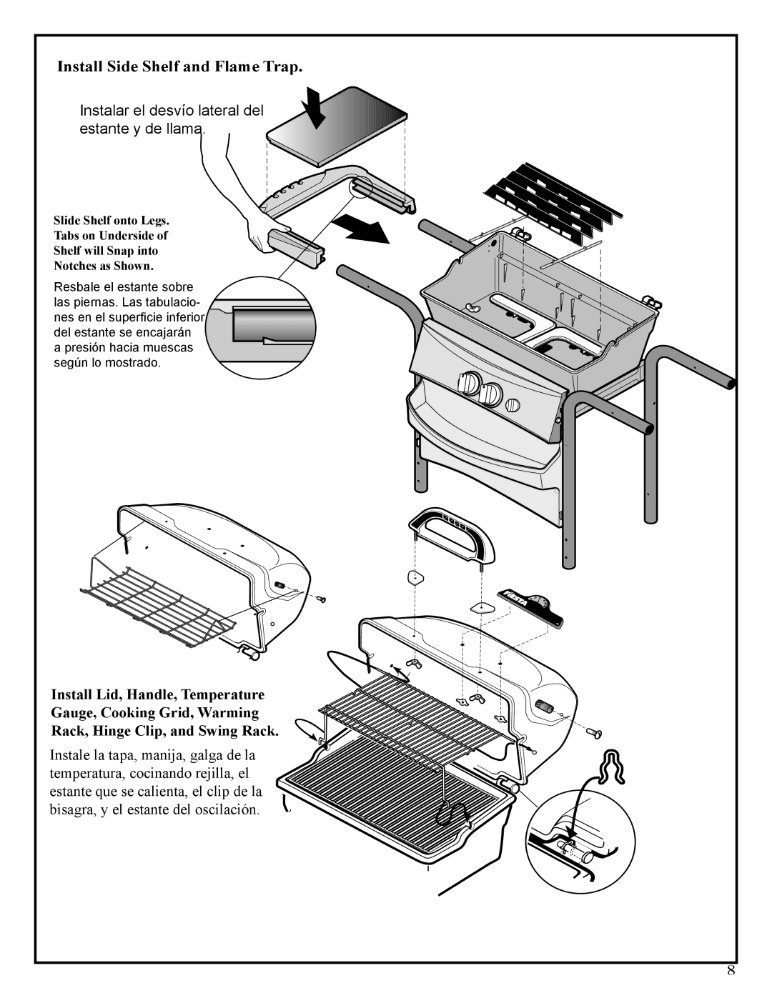 Fiesta EZT45055-P312 manual Install Side Shelf and Flame Trap 