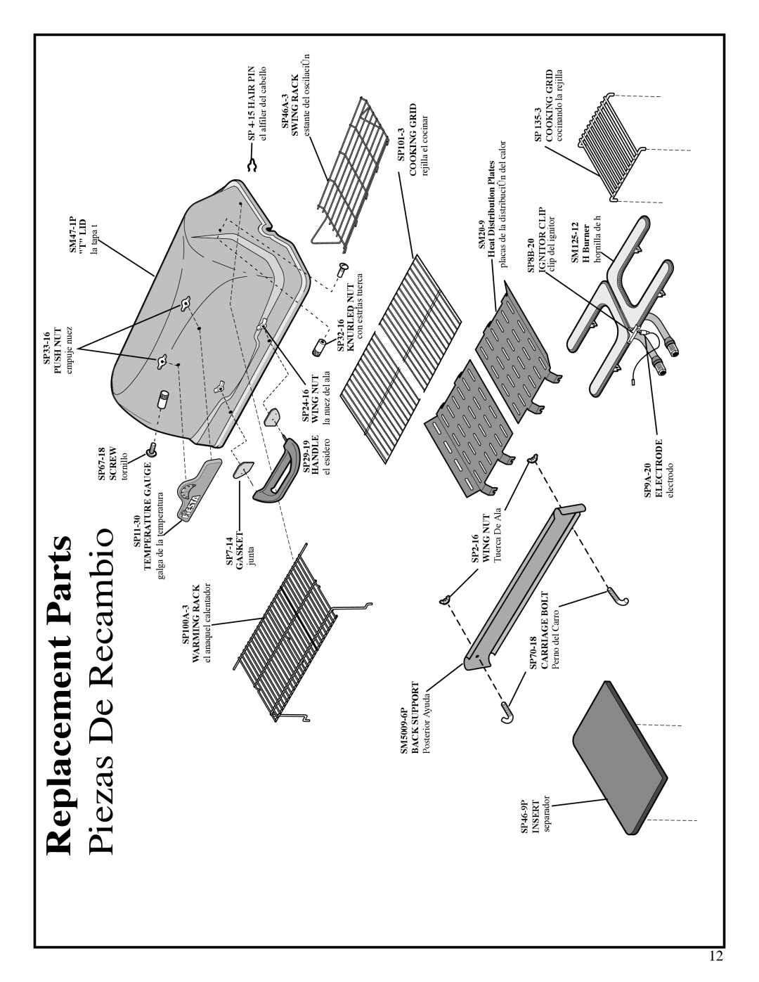 Fiesta EZT45055-P342 manual Replacement Parts 