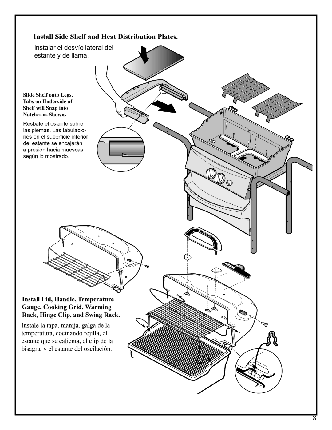 Fiesta EZT45055-P342 manual Install Side Shelf and Heat Distribution Plates 