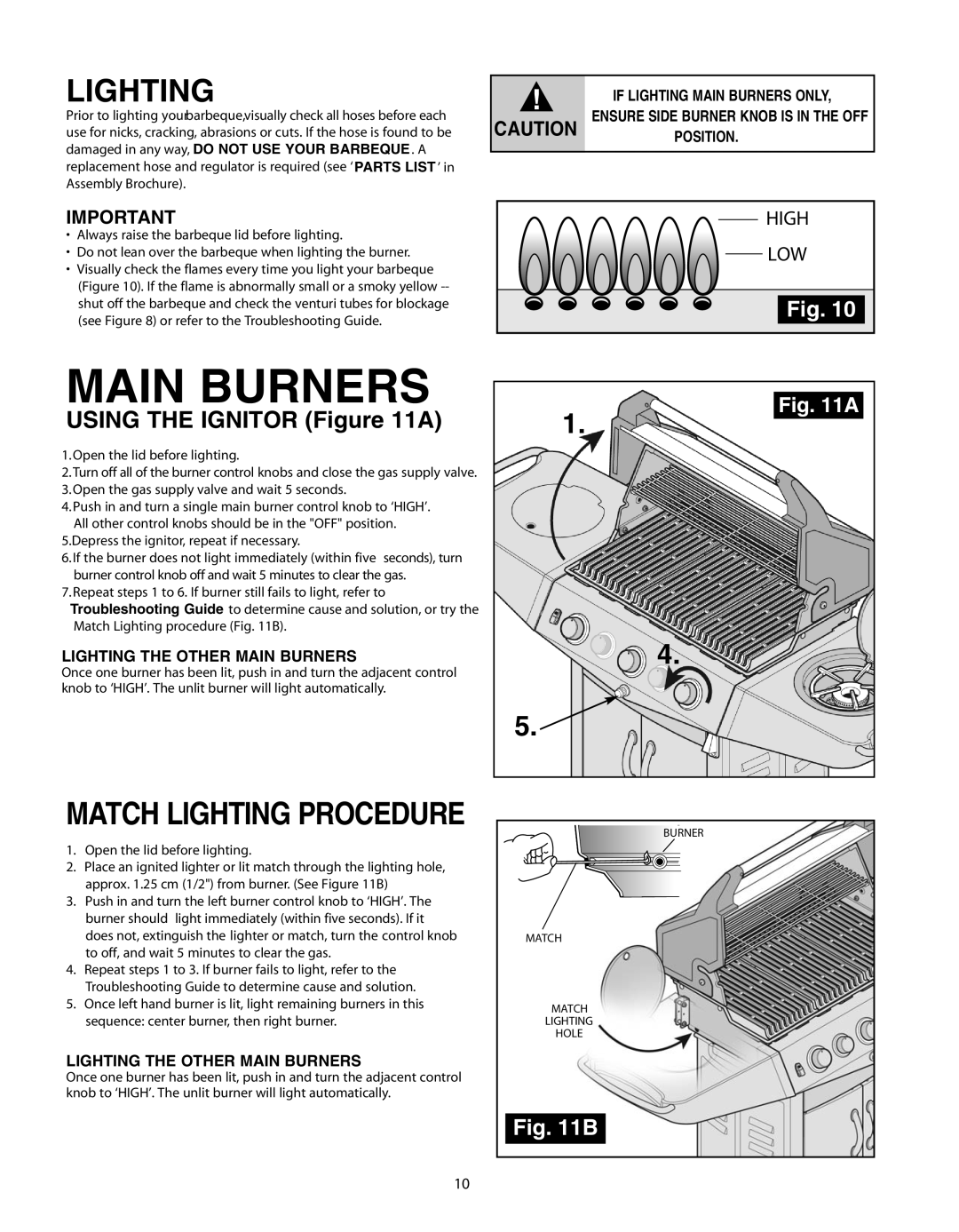 Fiesta FG50057 manual Main Burners, Lighting 