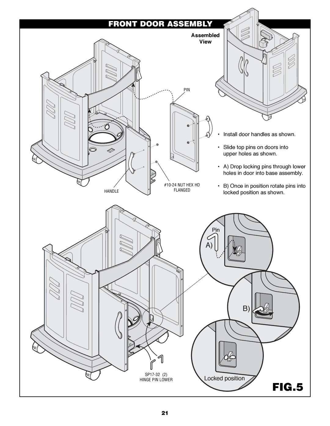 Fiesta FG50057 manual Front Door Assembly 