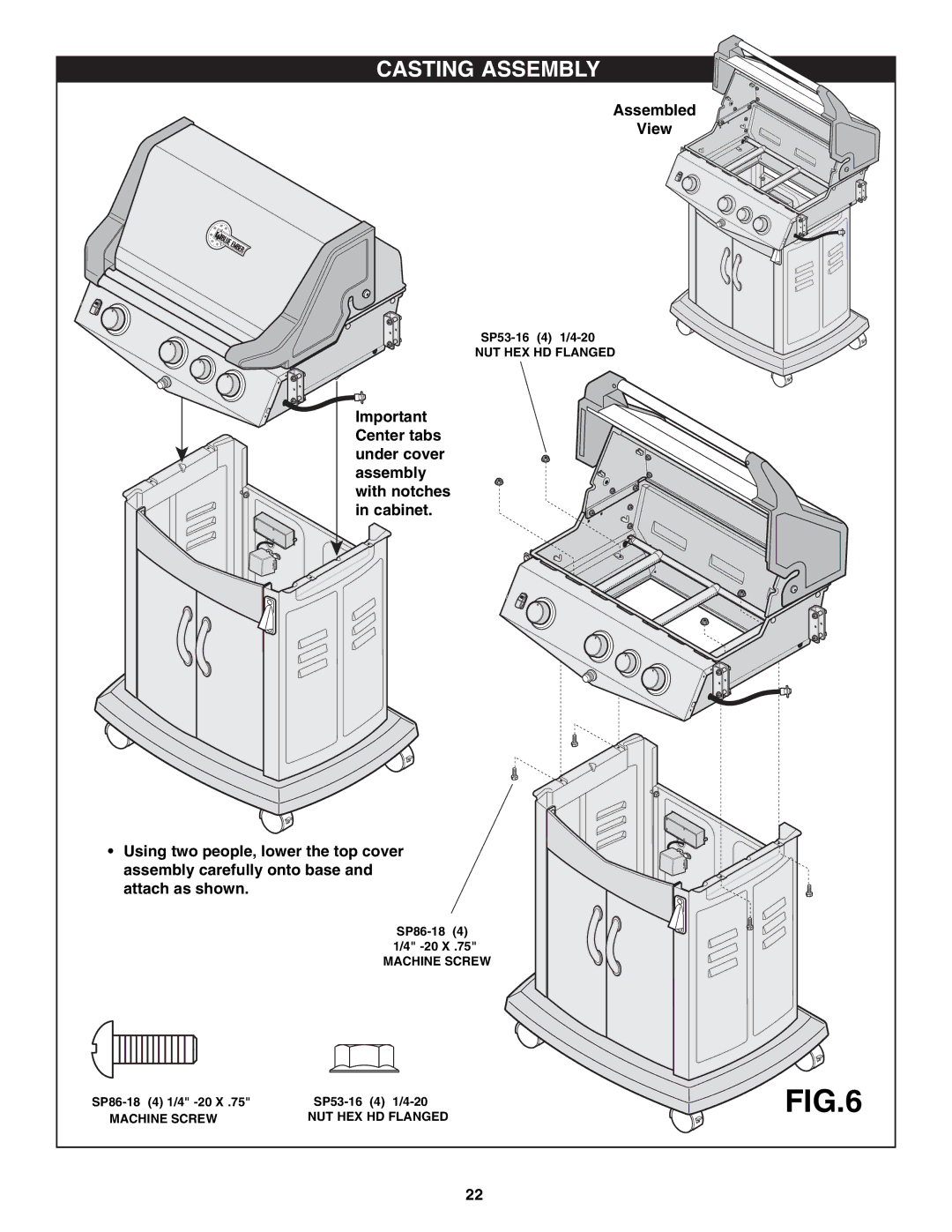 Fiesta FG50057 manual Casting Assembly 