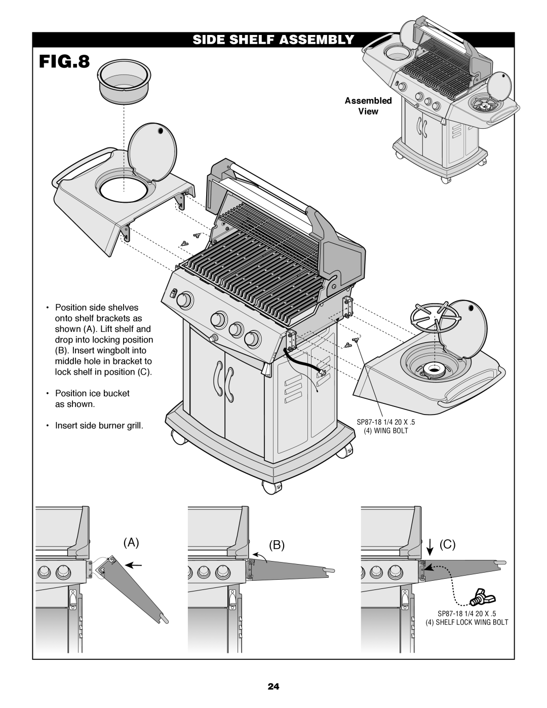 Fiesta FG50057 manual Side Shelf Assembly 