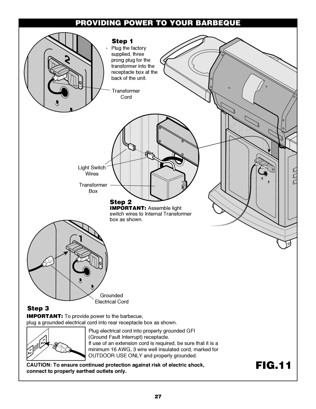 Fiesta FG50057 manual Providing Power to Your Barbeque, Step 