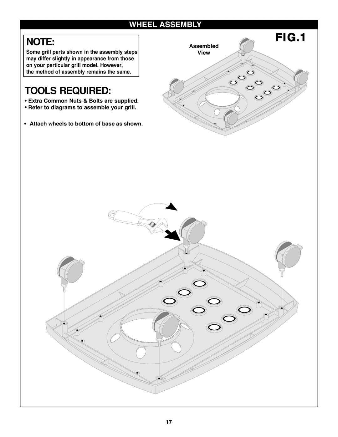 Fiesta FG50069 manual 33%-,9, Method of Assembly Remains the SAME, Ssembled 6IEW, Ttach Wheels to Bottomlof Baseoas SHOWN 