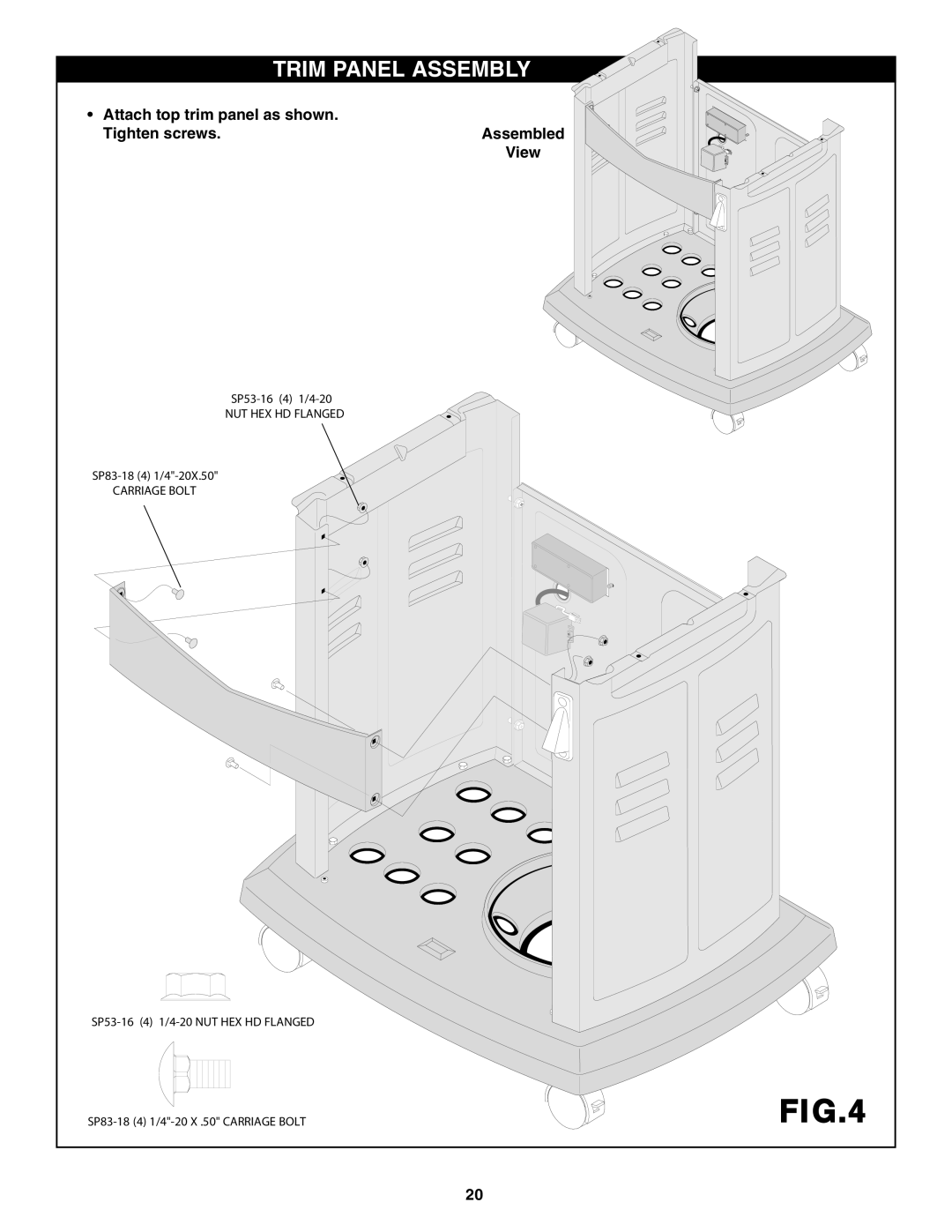 Fiesta FG50069 manual 42- 0!.%, !33%-,9, Ttach TOP Trimtpanel AS SHOWN, 4IGHTENHSCREWS 