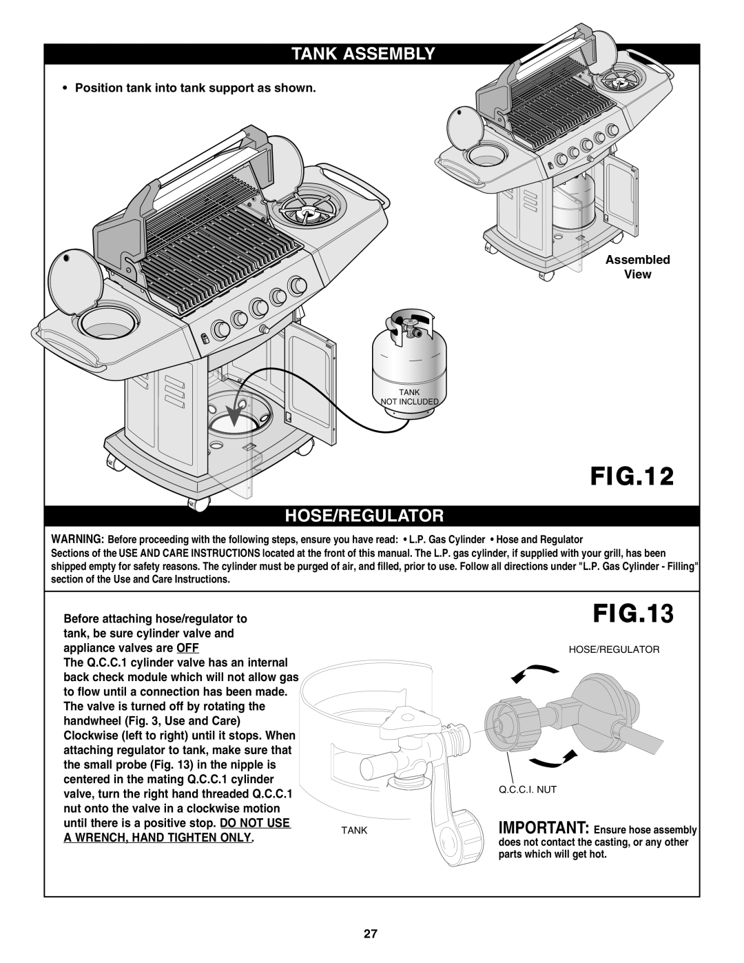 Fiesta FG50069 manual + !33%-,9, 2%5,!4/2, Efore Attaching HOSEREGULATOR to, Handwheel &IG  5SE and #ARE 