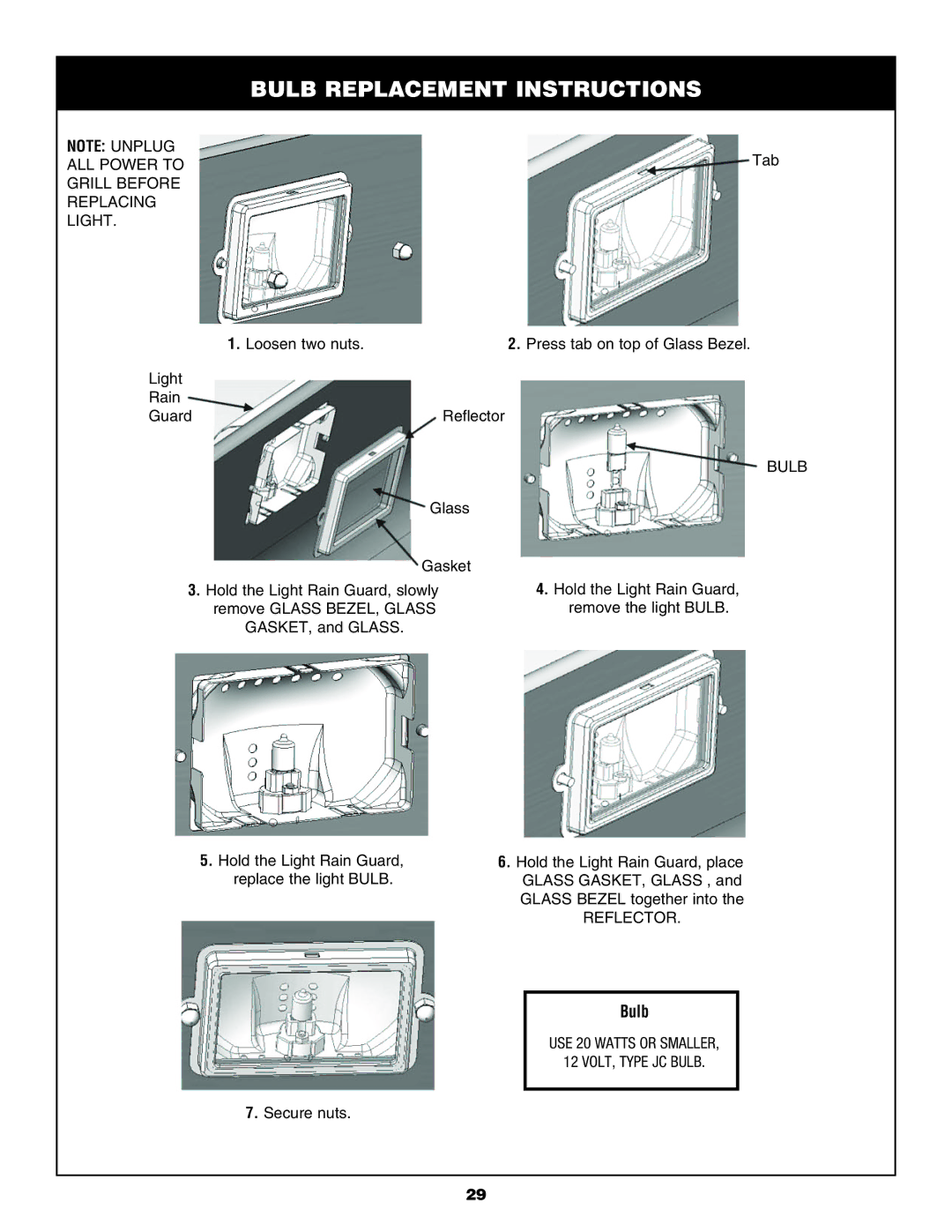 Fiesta FG50069 manual Bulb Replacement Instructions 