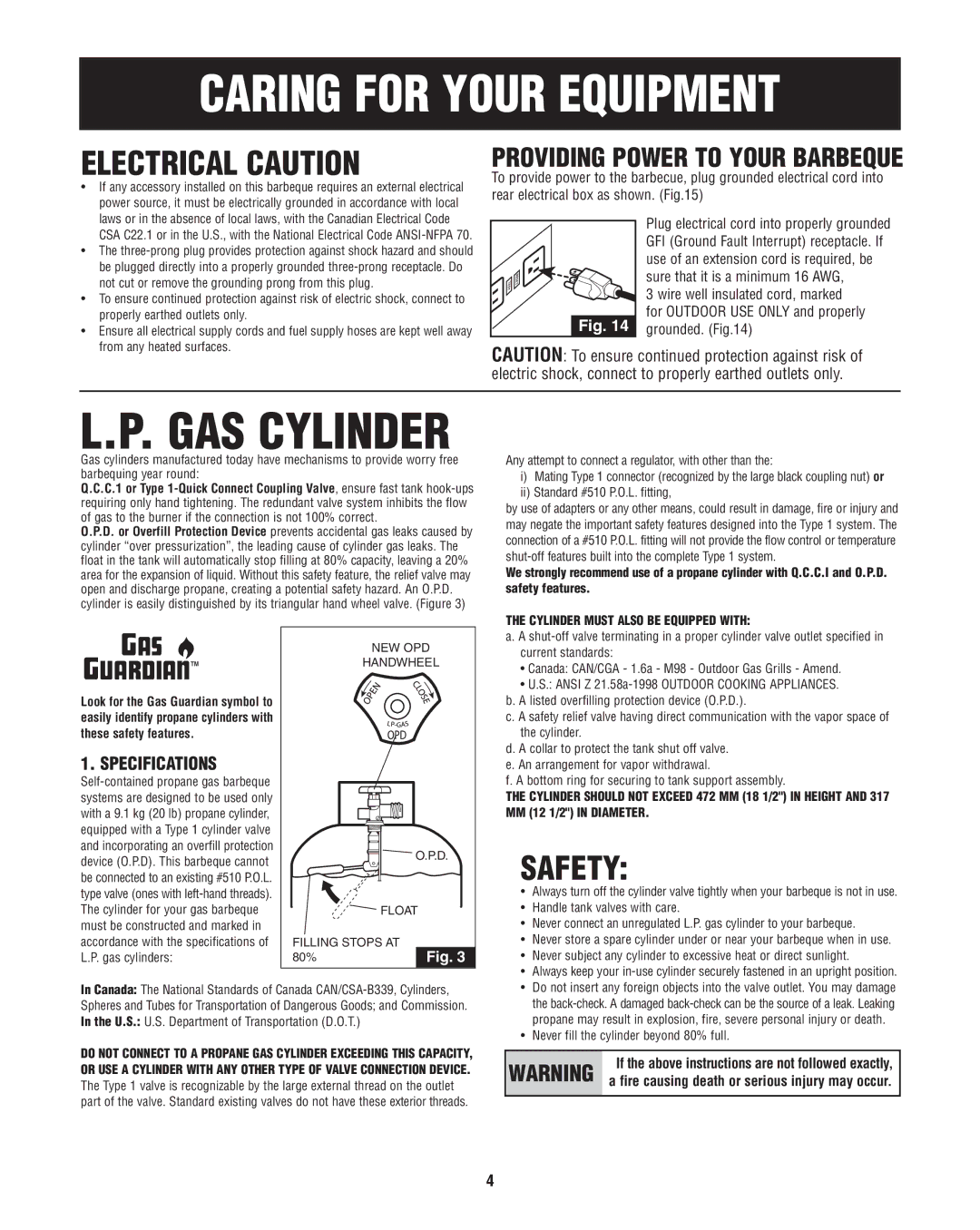 Fiesta FG50069 manual Electrical Caution, Safety 