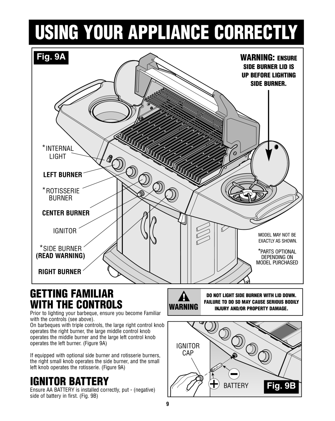 Fiesta FG50069 manual Getting Familiar With the Controls, Ignitor Battery 