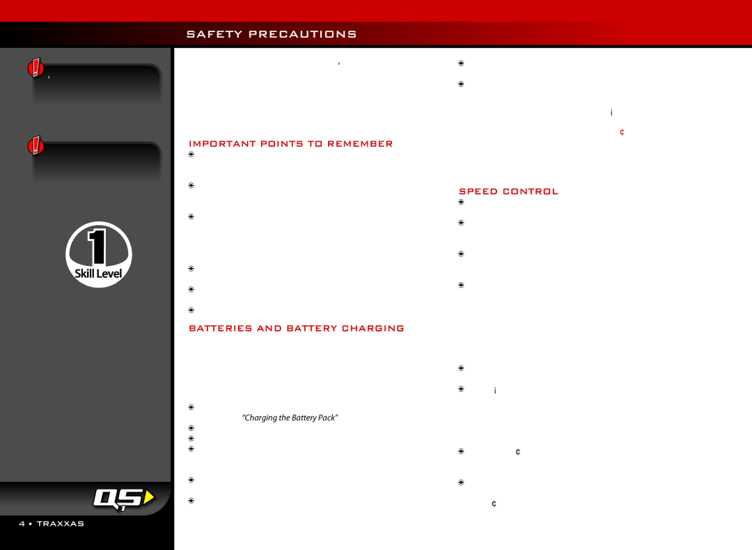 Fiesta Products 7305 manual Safety Precautions, Important Points to Remember, Batteries and Battery Charging, Speed Control 