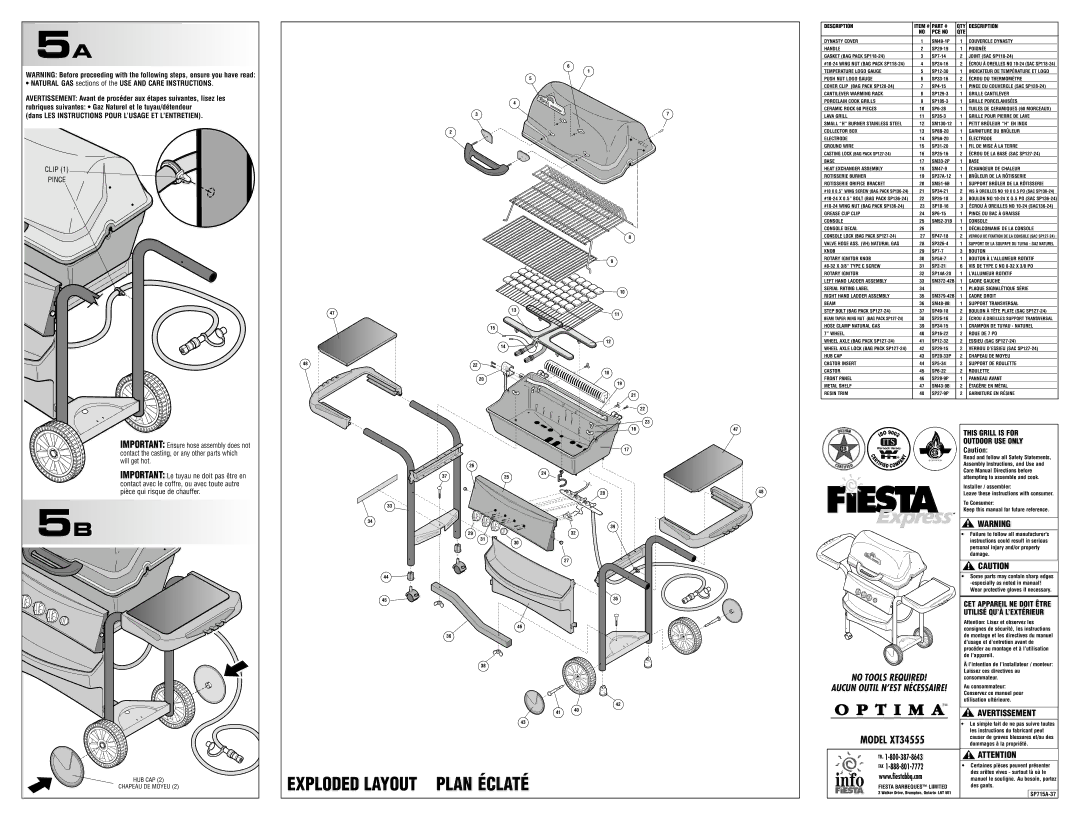 Fiesta XT34555 manual SP715A-37 