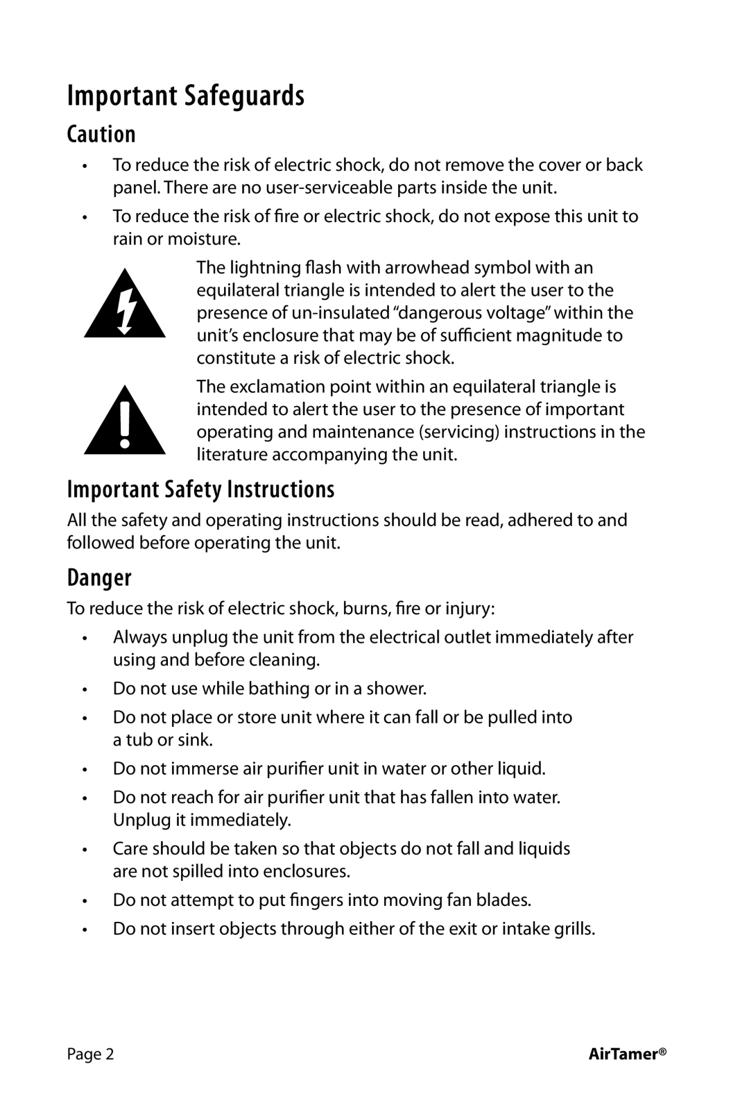 FilterStream A600 instruction manual Important Safeguards, Important Safety Instructions 